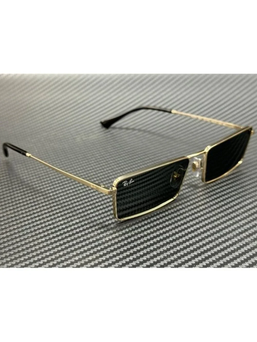 New RAY-BAN Men Light Gold Sunglasses 59-17-145